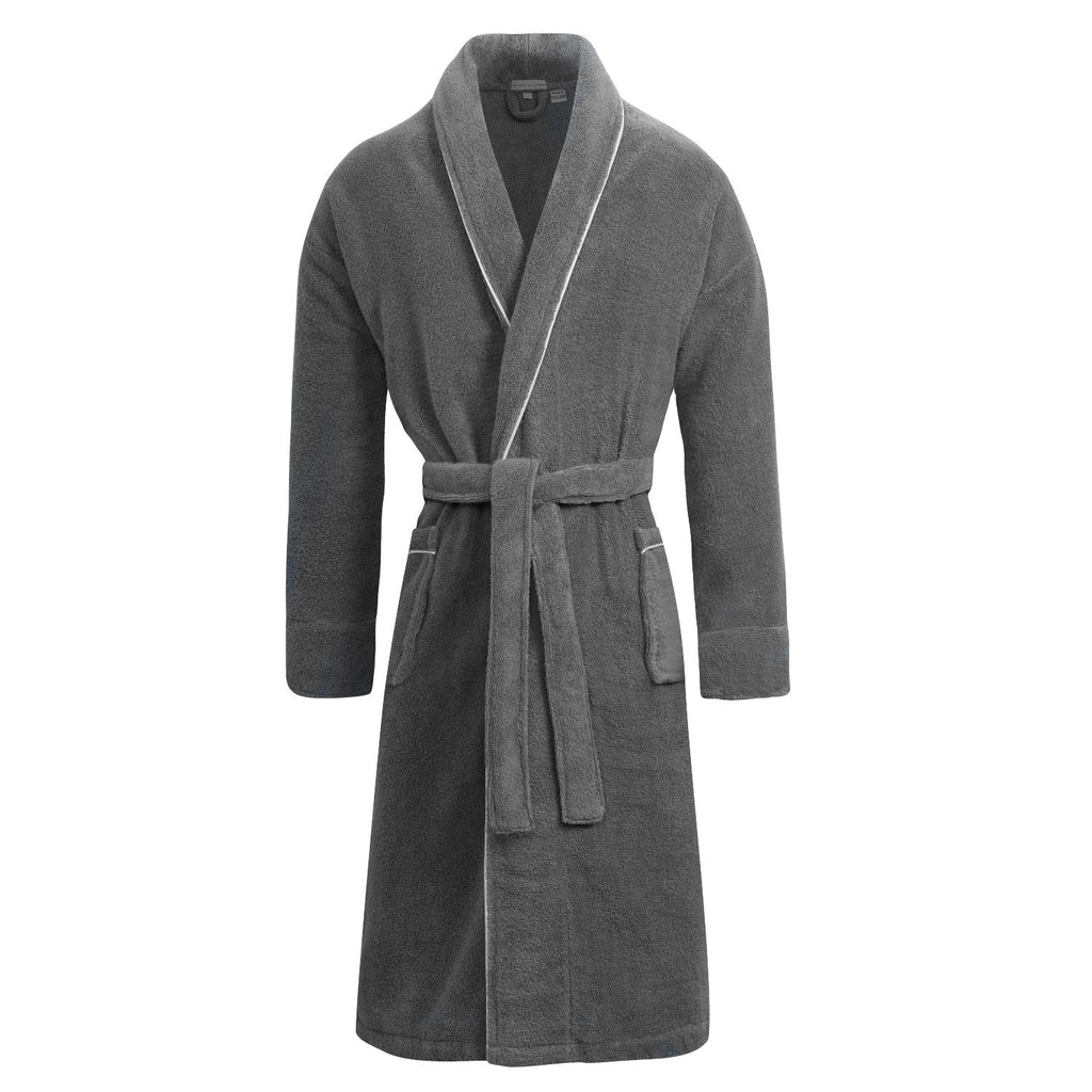 Europa Grey Unisex Dressing Gown - Front | Bown of London