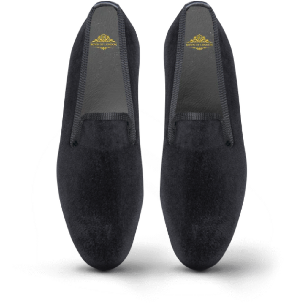 Velvet Loafer/Slipper Plain Black