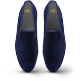 Velvet Loafer/Slipper Plain Navy Blue