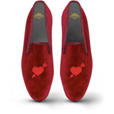 Women's Velvet Loafer/Slipper Shoe Shot Through The Heart