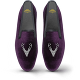 Velvet Loafer/Slipper Shoe - Stag Head