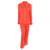 Ladies Vegan Silk Pyjama - Zumra Tangerine Print