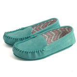 Ffion Ladies Suede Moccasin - Aqua